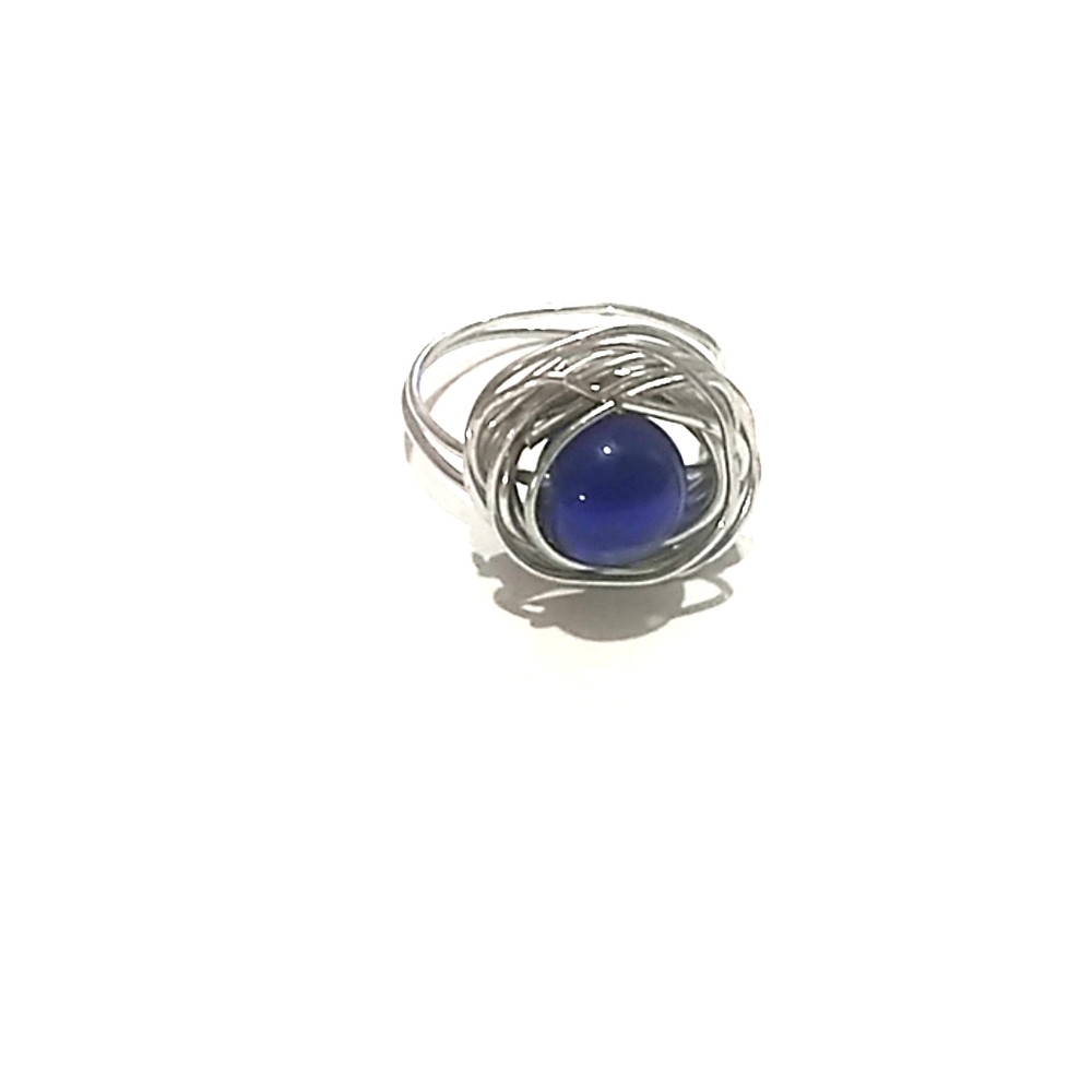 Blue diamond ring